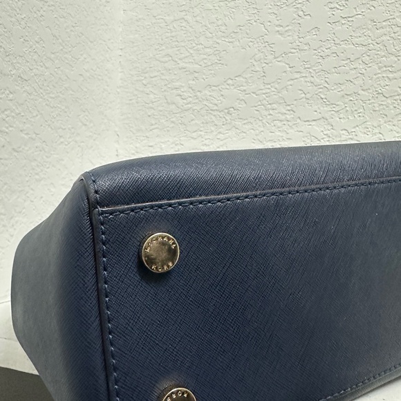 Michael Kors Navy Blue Savannah Saffiano Leather Satchel with dust bag - Picture 8 of 12